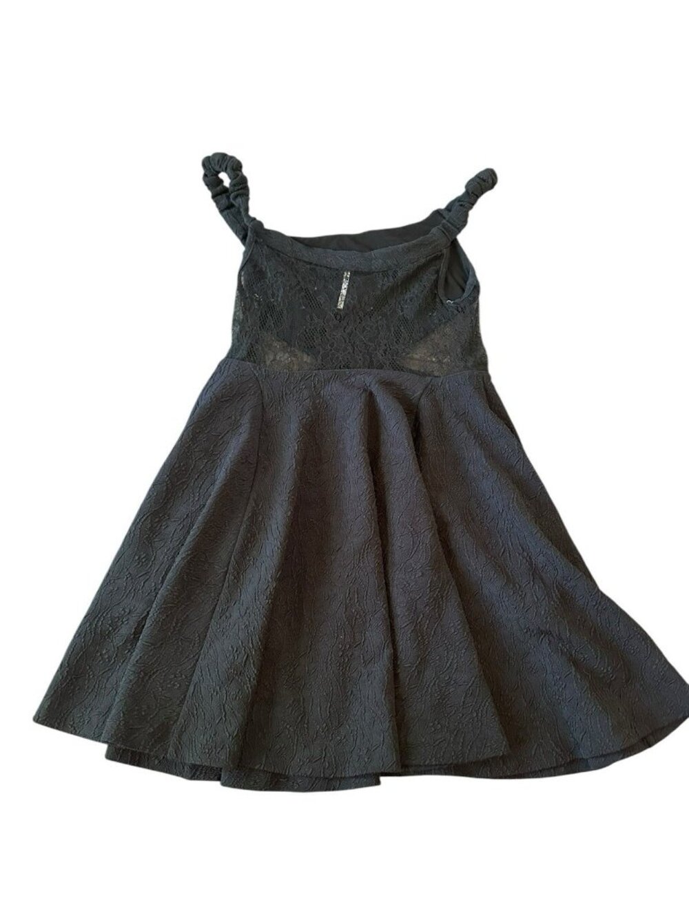 Free People Fit Flare Dress‎ Size XS Jacquard Side/Back Lace Cutouts Whimsigoth - Picture 2 of 6